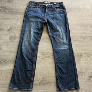 BKE MENS TYLER STRAIGHT DARK DENIM JEANS